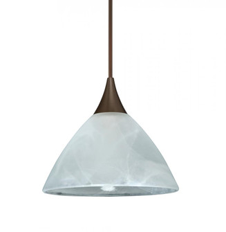 Besa Pendant Domi Bronze Marble 1x50W MAX GY6.35 Base, 15Ft. Cord (127|1XC-174352-BR-L)