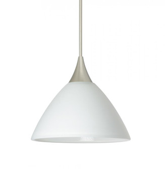 Besa Pendant Domi Satin Nickel White 1x50W Halogen, 15Ft. Cord (127|1XC-174307-SN-L)