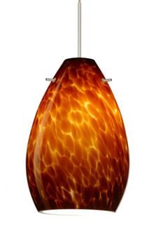 Besa Pendant Pera 6 Satin Nickel Amber Cloud 1x50W Halogen, 15Ft. Cord (127|1XC-171318-SN-L)