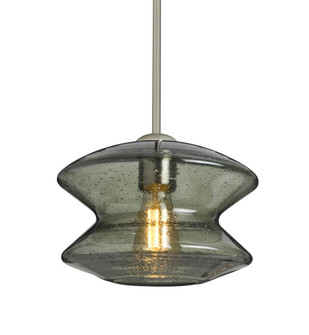 Besa, Zen Stem Pendant, Moss Bubble, Satin Nickel Finish, 1x8W LED Filament, 15Ft. Cord (127|1TT-ZENMS-EDIL-SN-L)