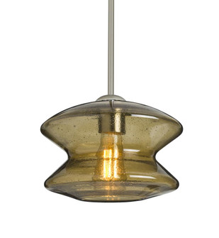 Besa, Zen Stem Pendant, Latte Bubble, Satin Nickel Finish, 1x8W LED Filament, 15Ft. Cord (127|1TT-ZENLT-EDIL-SN-L)