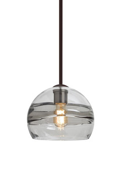 Besa Spirit 8 Pendant, Smoke/Clear, Bronze Finish, 1x8W LED Filament, 15Ft. Cord (127|1TT-SPIR8SC-EDIL-BR-L)