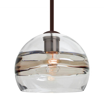 Besa Spirit 8 Pendant, Smoke/Clear, Bronze Finish, 1x60W Medium Base, 15Ft. Cord (127|1TT-SPIR8SC-BR-L)