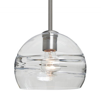 Besa Spirit 8 Pendant, Clear, Satin Nickel Finish, 1x60W Medium Base, 15Ft. Cord (127|1TT-SPIR8CL-SN-L)