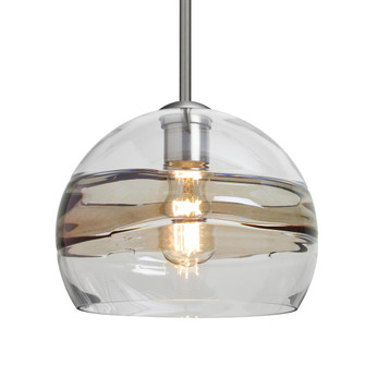 Besa Spirit 10 Pendant, Smoke/Clear, Satin Nickel Finish, 1x8W LED Filament, 15Ft. Cord (127|1TT-SPIR10SC-EDIL-SN-L)
