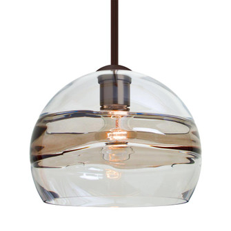 Besa Spirit 10 Pendant, Smoke/Clear, Bronze Finish, 1x60W Medium Base, 15Ft. Cord (127|1TT-SPIR10SC-BR-L)