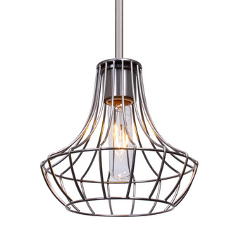 Besa Stem Pendant Spezza 7 Satin Nickel 1x100W Medium Base, 15Ft. Cord (127|1TT-SPEZ07-SN-L)