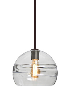 Besa Spirit 10 Pendant, Clear, Bronze Finish, 1x8W LED Filament, 15Ft. Cord (127|1TT-SPIR10CL-EDIL-BR-L)