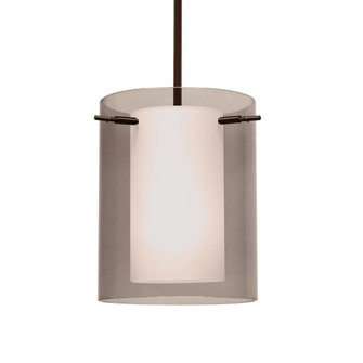 Besa Stem Pendant Pahu 8 Bronze Transparent Smoke/Opal 1x100W Medium Base, 15Ft. Cord (127|1TT-S00607-BR-L)