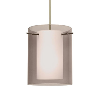 Besa Pendant Pahu 8 Satin Nickel Transparent Smoke/Opal 1x11W LED, 15Ft. Cord (127|1TT-S00607-LED-SN-L)