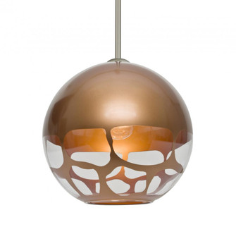 Besa, Rocky Stem Pendant, Copper, Satin Nickel Finish, 1x9W LED, 15Ft. Cord (127|1TT-ROCKYCP-LED-SN-L)