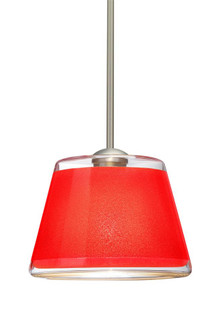 Besa Pendant Pica 9 Satin Nickel Red Sand 1x9W LED, 15Ft. Cord (127|1TT-PIC9RD-LED-SN-L)