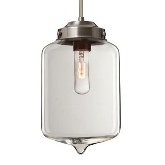 Besa Olin Stem Pendant Satin Nickel Clear 1x60W Medium Base T10, 15Ft. Cord (127|1TT-OLINCL-SN-L)