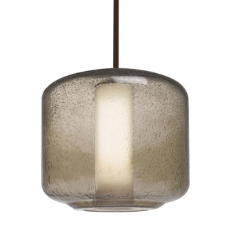 Besa Niles 10 Pendant, Smoke Bubble/Opal, Bronze Finish, 1x5W LED, 15Ft. Cord (127|1TT-NILES10SO-LED-BR-L)