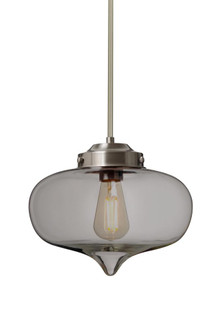 Besa Mira Stem Pendant Satin Nickel Smoke 1x4W LED Filament, 15Ft. Cord (127|1TT-MIRASM-EDIL-SN-L)