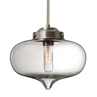 Besa Mira Stem Pendant Satin Nickel Clear 1x60W T10, 15Ft. Cord (127|1TT-MIRACL-SN-L)