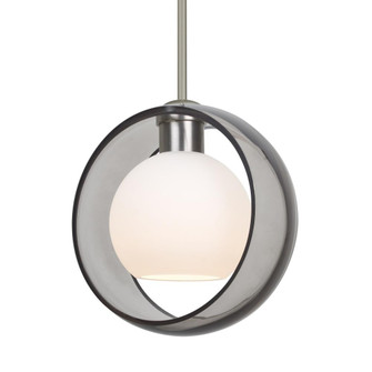 Besa Mana Pendant, Smoke/Opal, Satin Nickel Finish, 1x60W Medium Base, 15Ft. Cord (127|1TT-MANASM-SN-L)