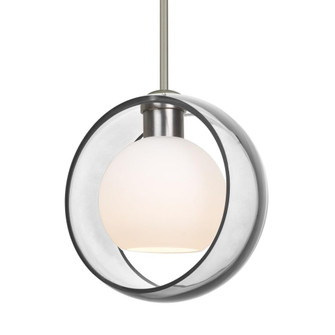 Besa Mana Pendant, Clear/Opal, Satin Nickel Finish, 1x9W LED, 15Ft. Cord (127|1TT-MANACL-LED-SN-L)