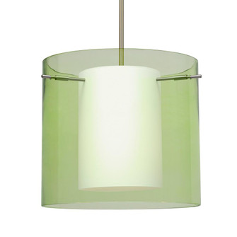 Besa Stem Pendant Pahu 12 Satin Nickel Transparent Olive 1x100W Medium Base, 15Ft. Cord (127|1TT-L18407-SN-L)