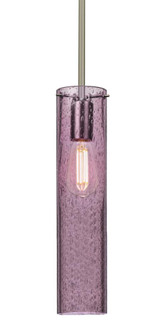 Besa, Juni 16 Stem Pendant, Plum Bubble, Satin Nickel, 1x4W LED Filament, 15Ft. Cord (127|1TT-JUNI16PL-EDIL-SN-L)