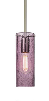 Besa, Juni 10 Stem Pendant, Plum Bubble, Satin Nickel, 1x4W LED Filament, 15Ft. Cord (127|1TT-JUNI10PL-EDIL-SN-L)