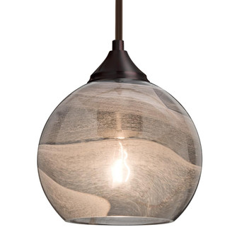 Besa, Jilly Stem Pendant, Vapor Smoke, Bronze Finish, 1x60W Medium Base, 15Ft. Cord (127|1TT-JILLYSM-BR-L)