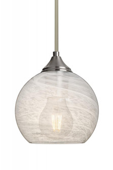 Besa, Jilly Stem Pendant, Vapor Clear, Satin Nickel Finish, 1x5W LED Filament, 15Ft. Cord (127|1TT-JILLYCL-EDIL-SN-L)