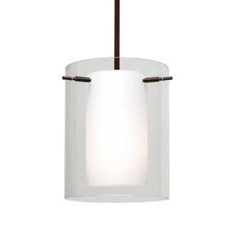 Besa Pahu 8 LED Pendant 1Tt Clear/Opal Bronze 1x11W LED, 15Ft. Cord (127|1TT-C00607-LED-BR-L)