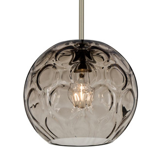 Besa Bombay Cord Pendant, Smoke, Satin Nickel Finish, 1x60W Medium Base, 15Ft. Cord (127|1TT-BOMYSM-SN-L)
