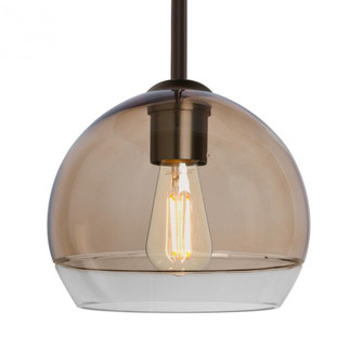 Besa, Ally 8 Stem Pendant, Smoke/Clear, Bronze Finish, 1x5W LED Filament (127|1TT-ALLY8SM-EDIL-BR)