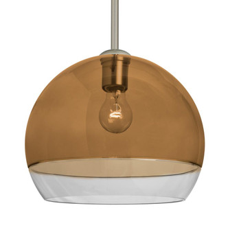 Besa, Ally 12 Stem Pendant, Amber/Clear, Satin Nickel Finish, 1x60W Medium Base, 15Ft (127|1TT-ALLY12AM-SN-L)