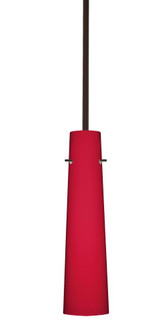 Besa Camino Stem Pendant Bronze Ruby Matte 1x40W E12 base, 15Ft. Cord (127|1TT-5674RM-BR-L)