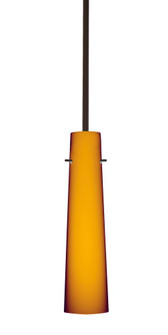 Besa Camino Stem Pendant Bronze Amber Matte 1x40W E12 base, 15Ft. Cord (127|1TT-567480-BR-L)