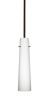 Besa Camino Stem Pendant Bronze Opal Matte 1x40W E12 base, 15Ft. Cord (127|1TT-567407-BR-L)