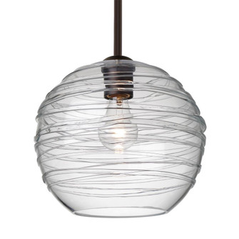 Besa Wave 10 Stem Pendant Bronze Clear 1x60W Medium Base, 15Ft. Cord (127|1TT-462761-BR-L)