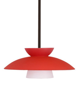 Besa Trilo 15 Pendant Red Matte Bronze 1x9W LED, 15Ft. Cord (127|1TT-451331-LED-BR-L)