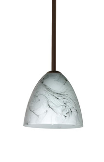 Besa Vila LED Pendant Marble Grigio Bronze 1x9W LED, 15Ft. Cord (127|1TT-4470MG-LED-BR-L)