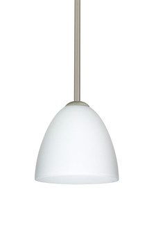Besa Vila LED Pendant Opal Matte Satin Nickel 1x9W LED, 15Ft. Cord (127|1TT-447007-LED-SN-L)