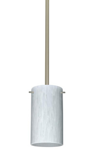 Besa Stem Stilo 7 Pendant Satin Nickel Carrera 1x40W B10 Med, 15Ft. Cord (127|1TT-440419-MED-SN-L)