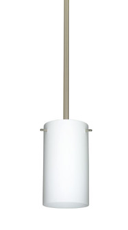 Besa Stem Stilo 7 Pendant Satin Nickel Opal Matte 1x40W B10 Med, 15Ft. Cord (127|1TT-440407-MED-SN-L)