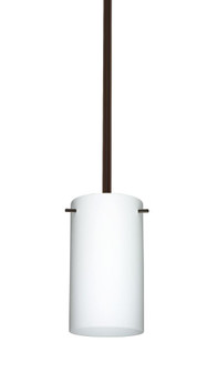 Besa Stem Stilo 7 Pendant Bronze Opal Matte 1x40W B10 Med, 15Ft. Cord (127|1TT-440407-MED-BR-L)