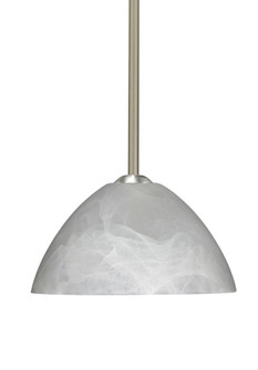 Besa Tessa LED Stem Pendant Marble Satin Nickel 1x9W LED, 15Ft. Cord (127|1TT-420152-LED-SN-L)