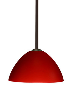 Besa Tessa LED Stem Pendant Red Matte Bronze 1x9W LED, 15Ft. Cord (127|1TT-420131-LED-BR-L)