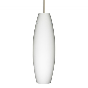 Besa Stem Pendant Suzi 18 Satin Nickel Opal Matte 1x150W Medium Base A21, 15Ft. Cord (127|1TT-412707-SN-L)