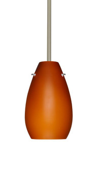 Besa Pera 9 LED Pendant Amber Matte Satin Nickel 1x9W LED, 15Ft. Cord (127|1TT-412680-LED-SN-L)