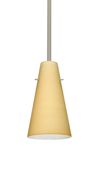 Besa Cierro Stem Pendant Satin Nickel Vanilla Matte 1x100W Medium Base, 15Ft. Cord (127|1TT-4124VM-SN-L)