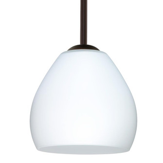 Besa Bolla LED Pendant Opal Matte Bronze 1x9W LED, 15Ft. Stem (127|1TT-412207-LED-BR-L)