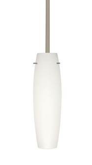 Besa Tu Tu Stem Pendant Satin Nickel Opal Matte 1x40W B10 Med, 15Ft. Cord (127|1TT-412107-MED-SN-L)