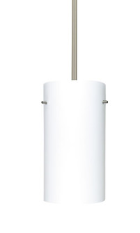 Besa Stem Pendant Stilo 12 Satin Nickel Opal Matte 1x150W Medium Base A21, 15Ft. Cord (127|1TT-412007-SN-L)