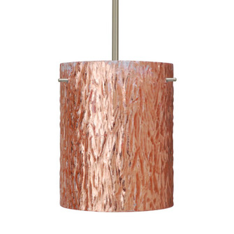 Besa Tamburo 8 Pendant Stone Copper Foil Satin Nickel 1x11W LED, 15Ft. Cord (127|1TT-4006CS-LED-SN-L)